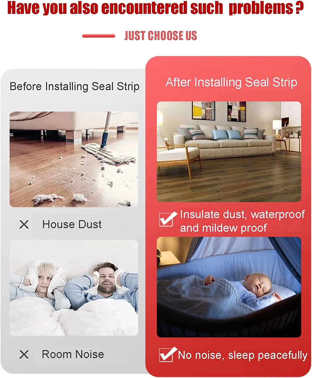 Self-Adhesive Door Window Weather Stripping Insulation Seal Strip White US