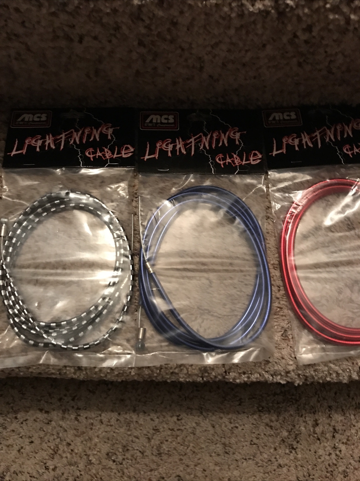 MCS Lightning Metallic Brake Cable red/gold/blue/silver/checker