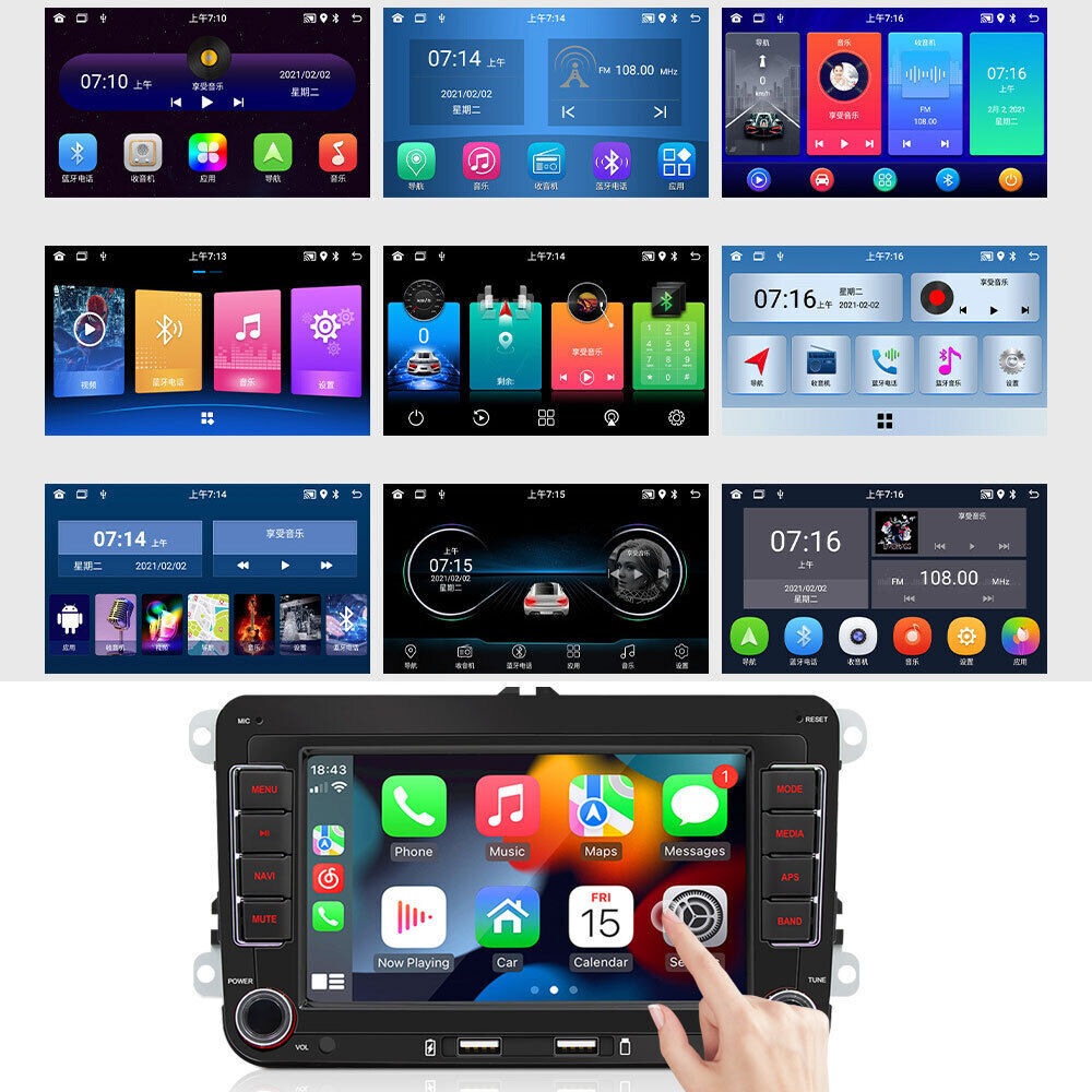 7'' Multimedia Player GPS Sat Nav Carplay Android 11 FM For VW Golf 5 6 Passat Polo