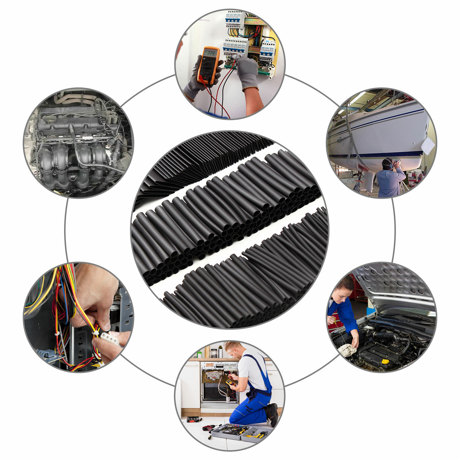 508pcs Heat Shrink Tubing Wire Wrap Assortment Set Waterproof Electrical Cable