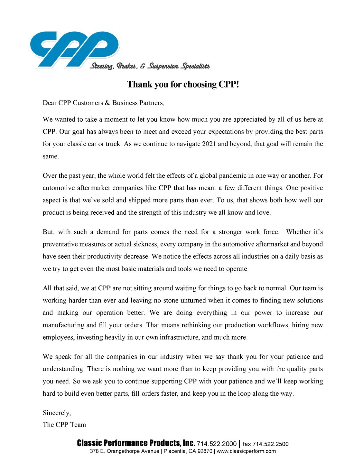 73-87 Chevy C10 GMC C1500 Squarebody Truck CPP Front 1 1/4" Performance Sway Bar