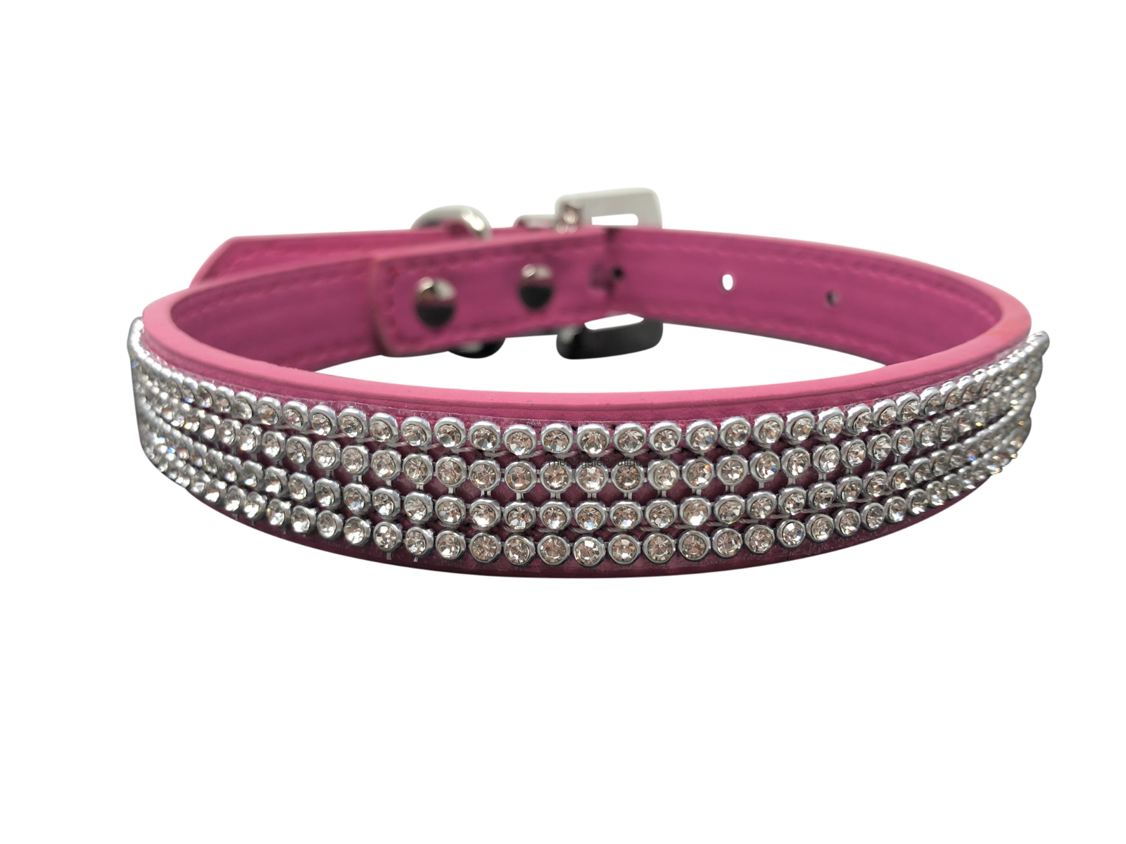 Dog Collar Rhinestone Glitter Bling Adjustable Sparkle Faux Leather XS S M L