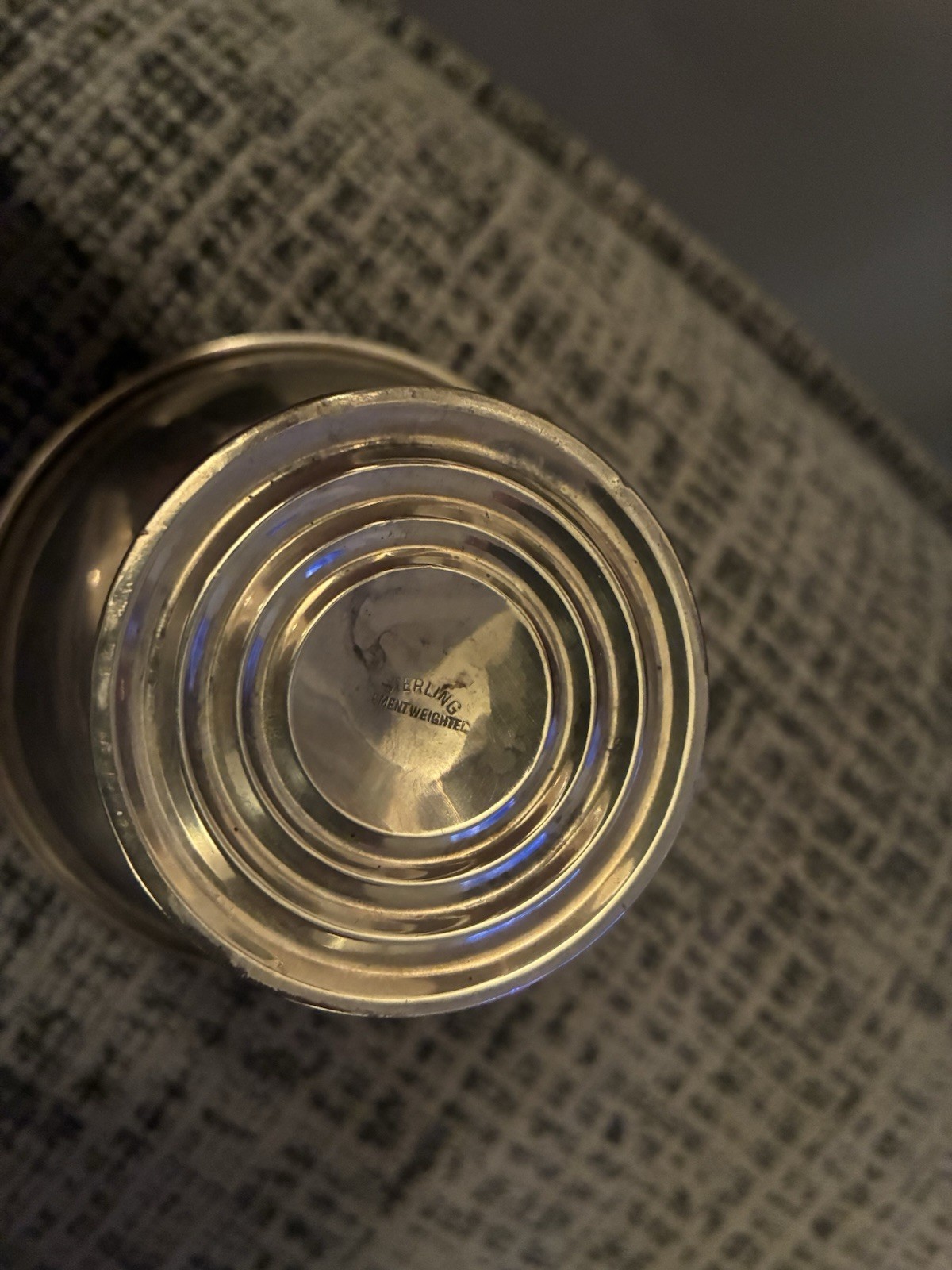 Vintage Sterling Silver Cement Weighted Monogrammed “B” Compote. Set Of 6.