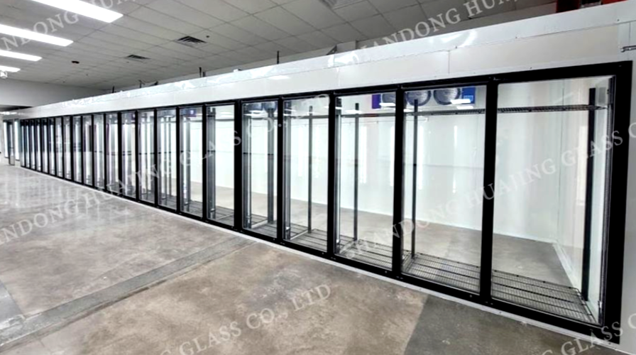 Walk in Cooler Doors and Frames , Display Glass Doors With Shelves