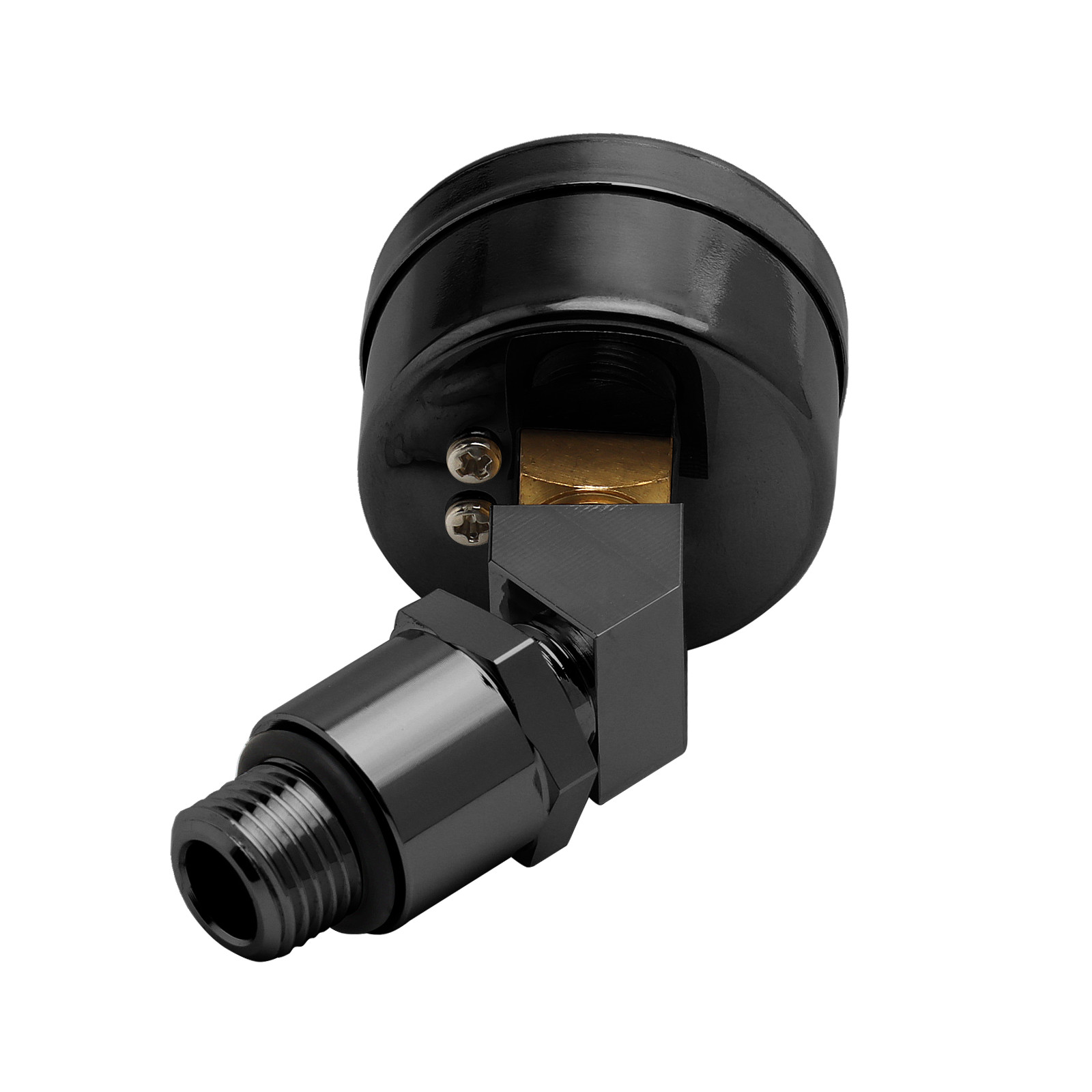 For Harley Big Twin EVO Engine 0-60 Psi Oil Pressure Filled Gauge Adapter Black