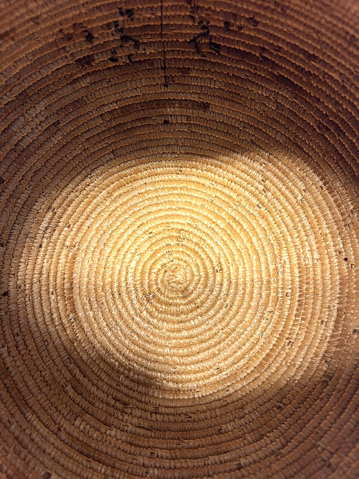 Native American Alaskan Indian Inuit Basket; Embroidery; Large; Late 1800's