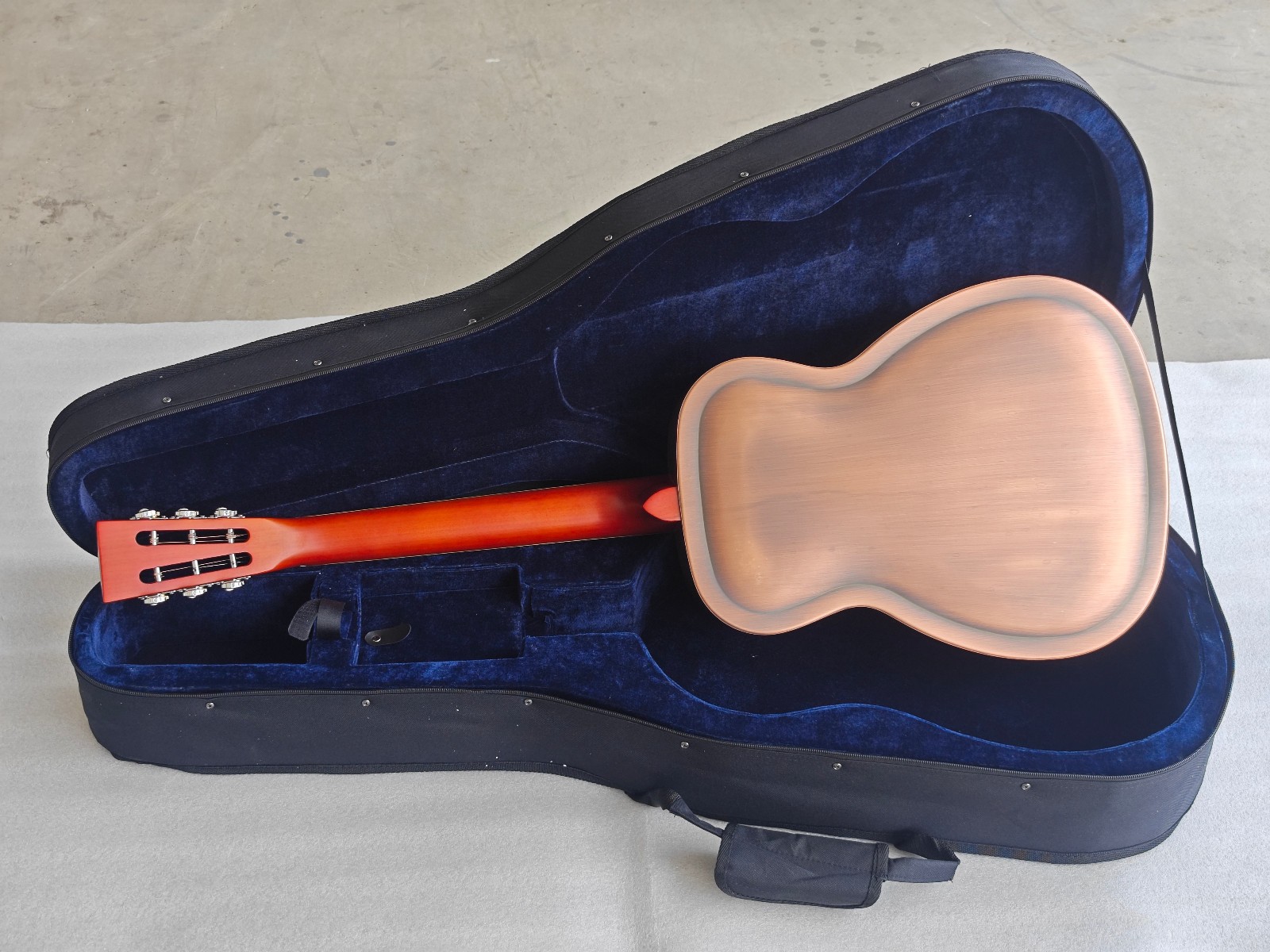 Aiersi O Style Red Copper Single Cone Resonator Guitar with Hard Case