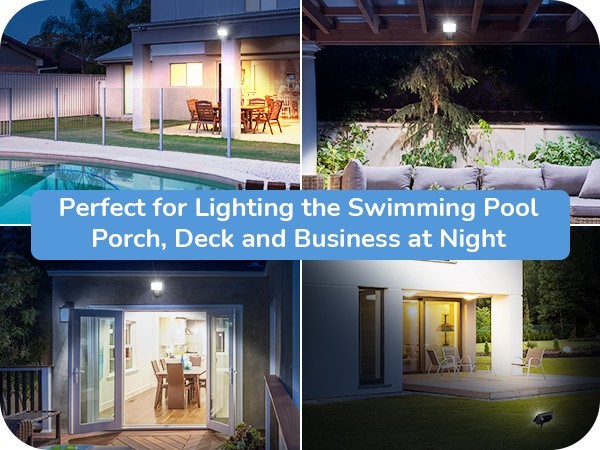 EDISHINE 2-Pack 73W LED Flood Light, Super Bright 10000LM 5000K Outdoor Security