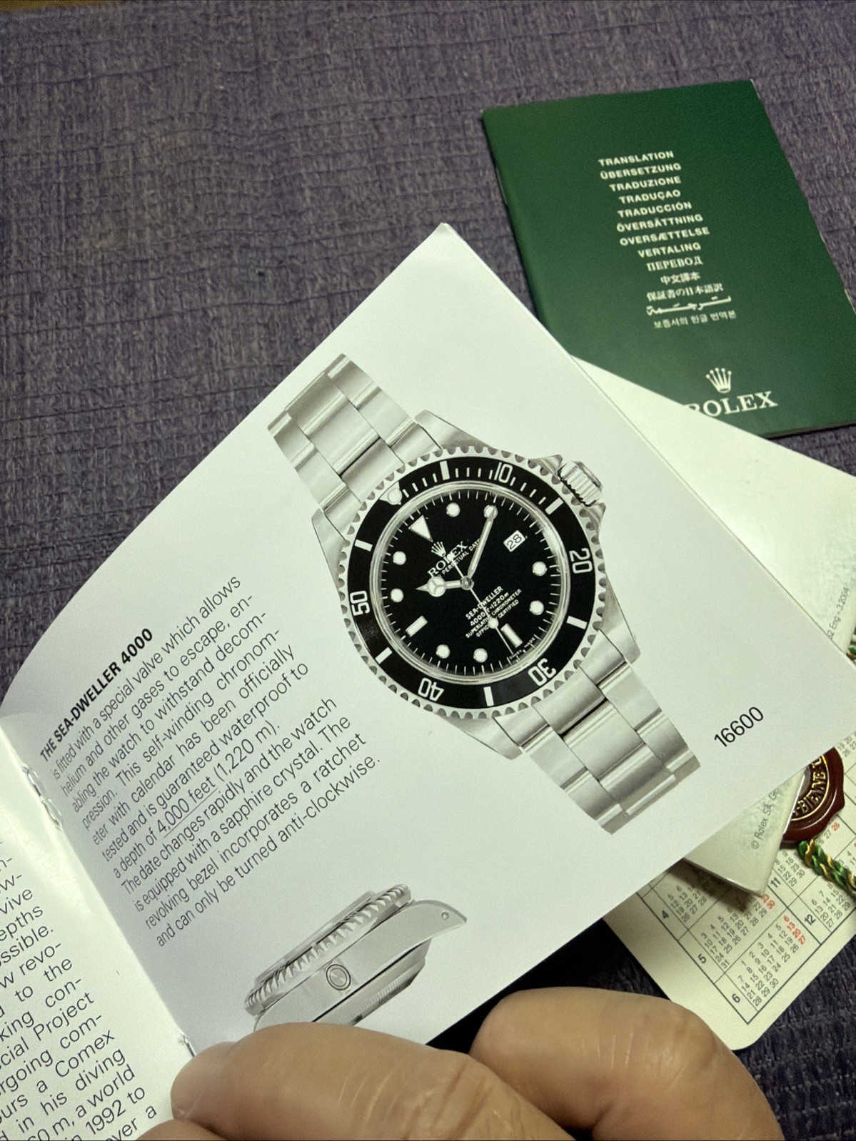 Rolex 2004 Submariner Accessories Set.Booklets;paper hold;Tag;calendar English‼️