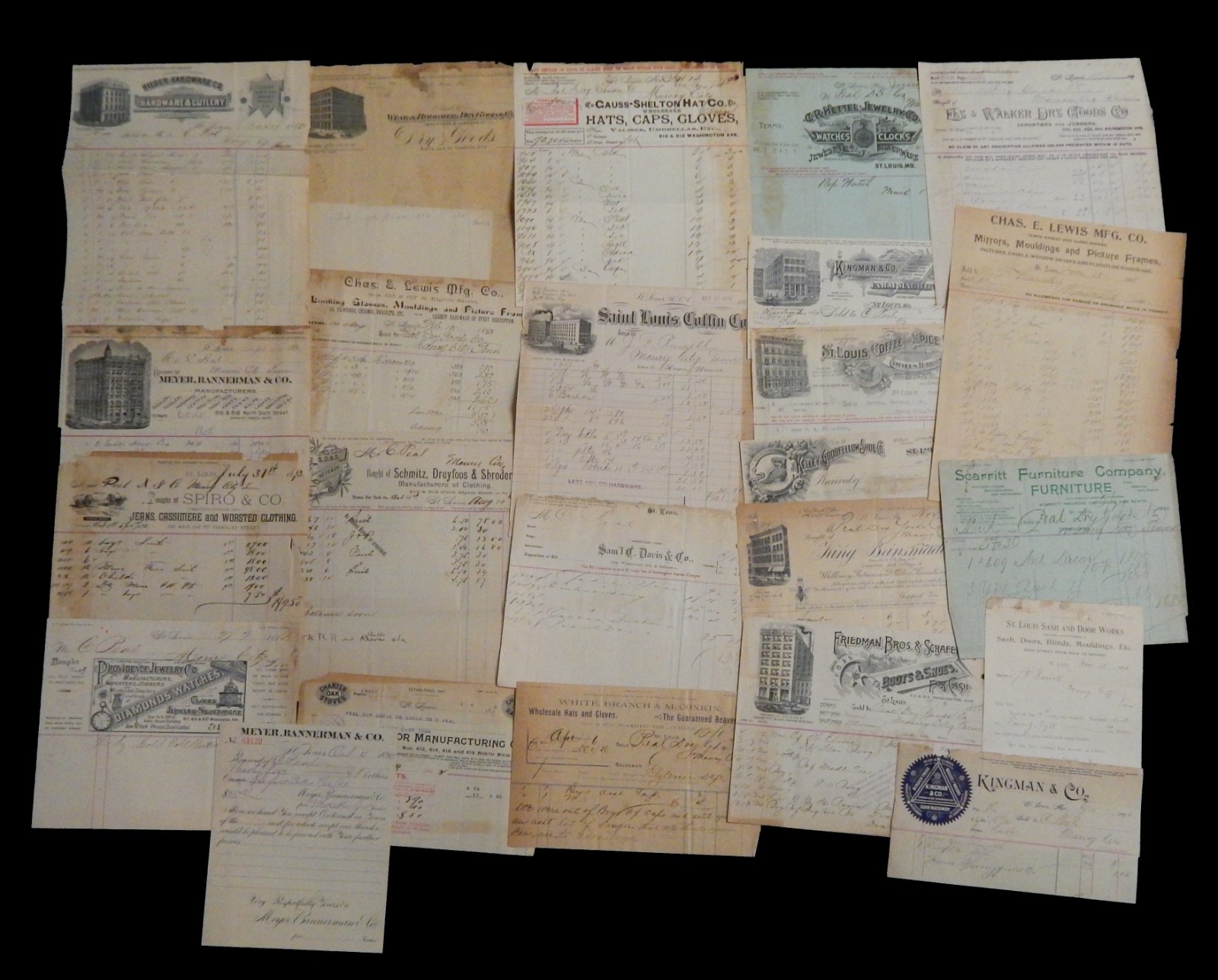(24) c 1890 ADVERTISING EPHEMERA DOCUMENTS BUSINESS LETTER MISSOURI