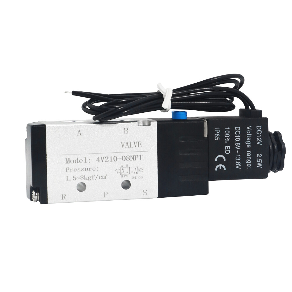 4V210-08 5 Way 2 Position Solenoid Pneumatic Air Valve 1/4" NPT DC12V