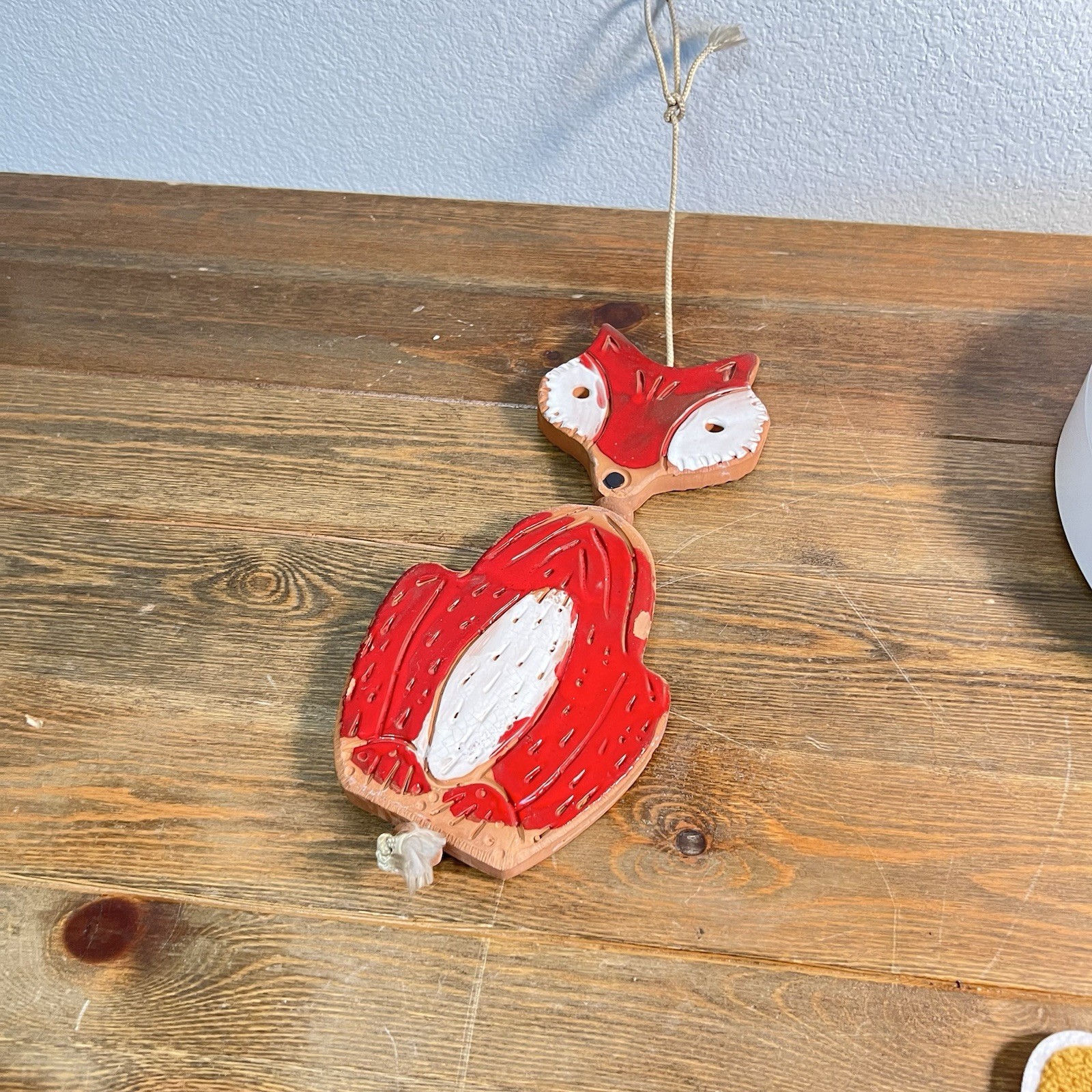 Vintage Pacific Stoneware double-sided Red Fox People Lovers Pottery