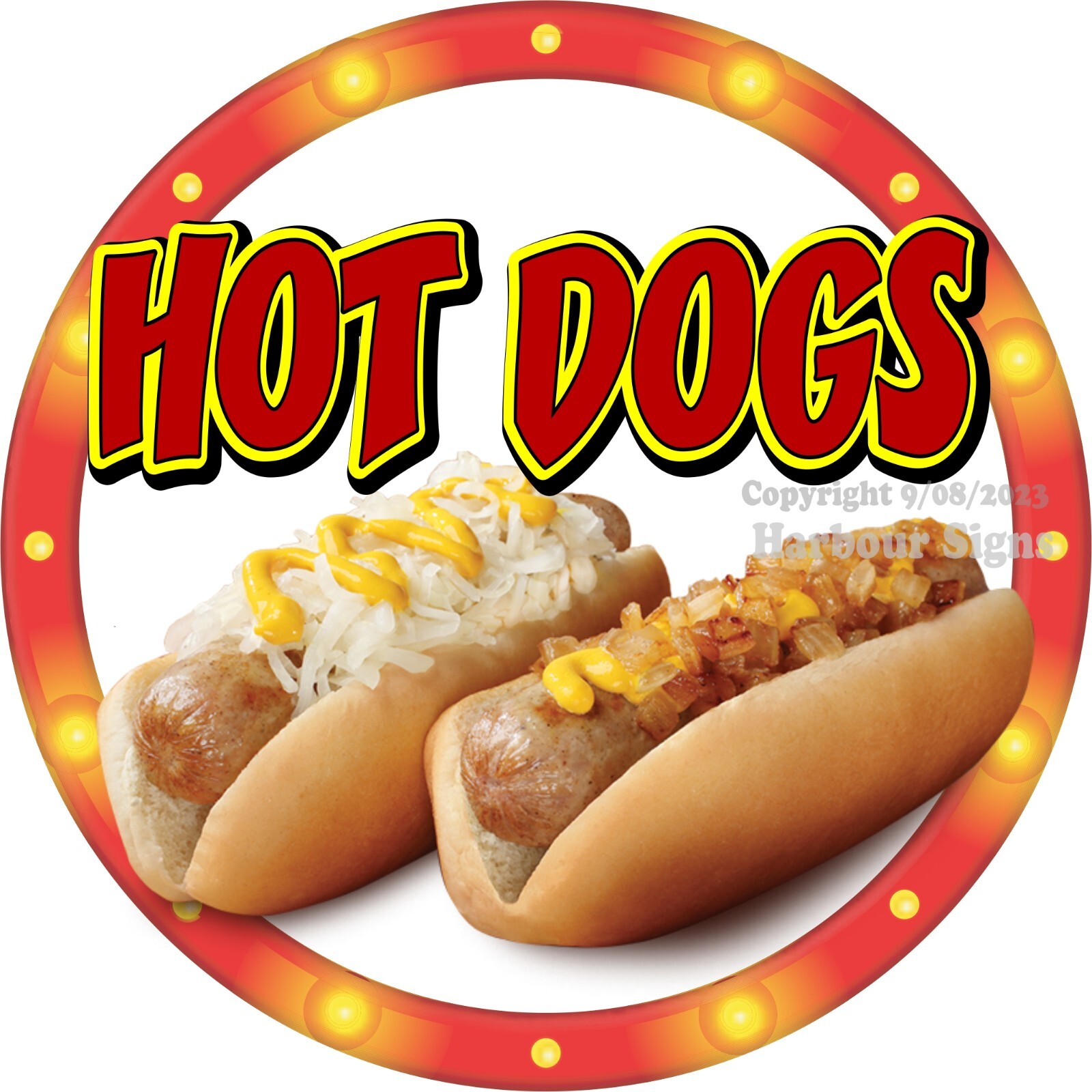 Hot Dogs DECAL (Choose Size) Concession Food Truck Vinyl Sticker c2