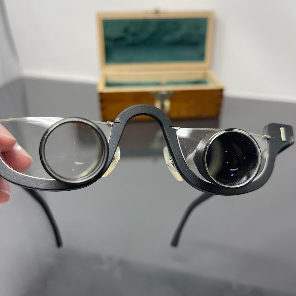 Vintage Surgical Spectacles Glasses in Wooden Box