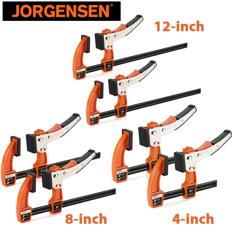 Jorgensen 2Pack 12-inch/4-inch/8-inch Bar Clamp Set Quick Release Gear Clamp Set