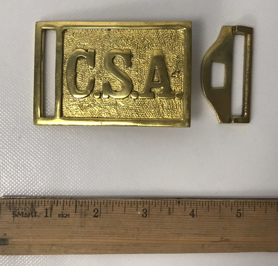 Rectangle 2 piece Confederate "CSA" Buckle