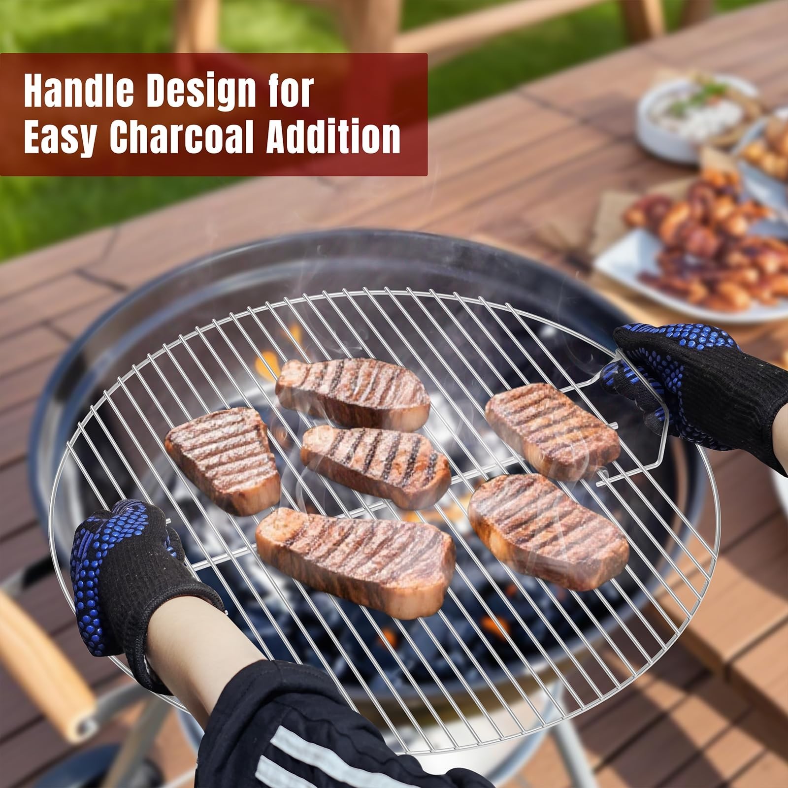 7435 Cooking Grate Plated Steel Grill Grate for Weber 22" Charcoal Grill Replace