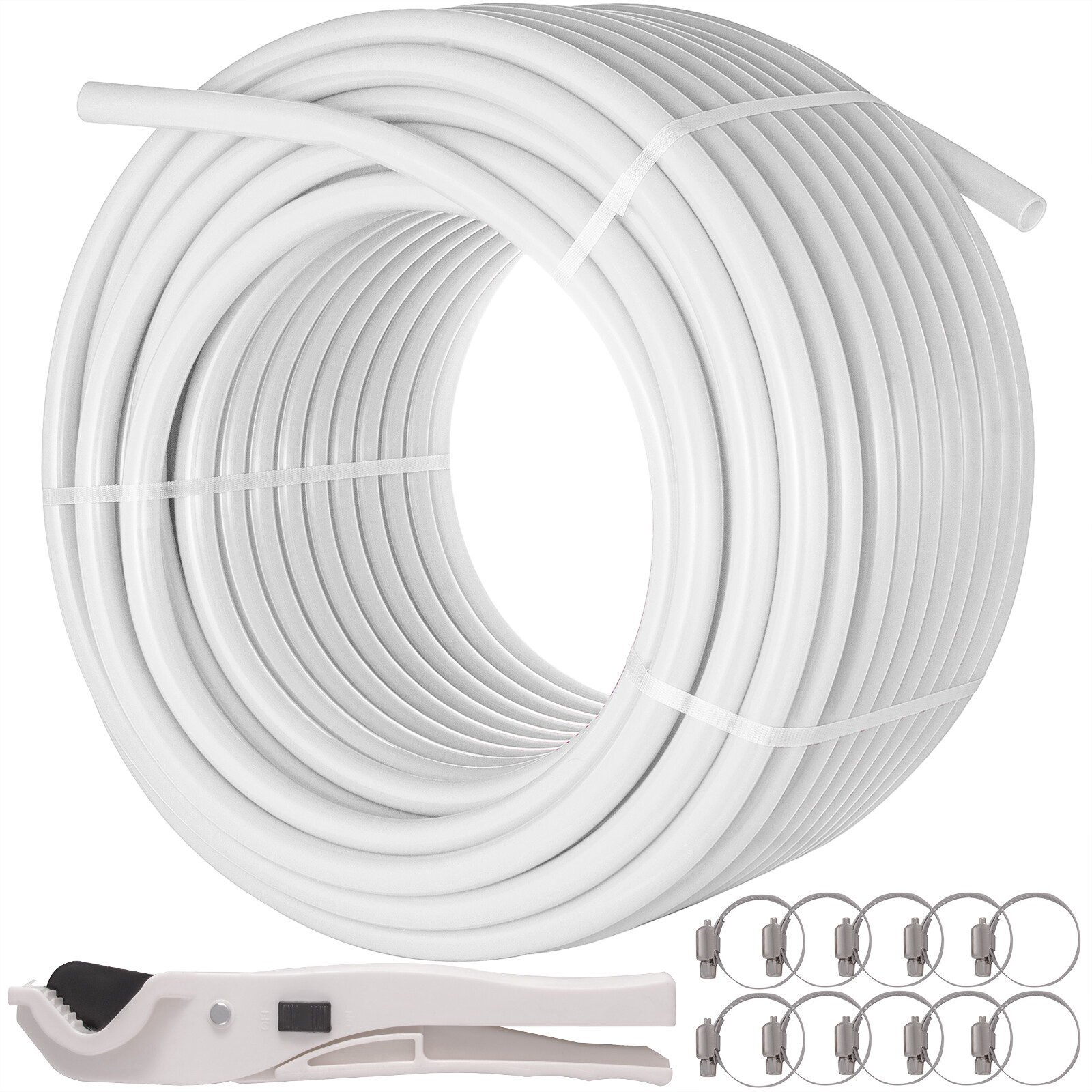 Uimoso 3/4" x 300ft Coil PEX Tubing PEX Pipe White for Floor Radiant Heating