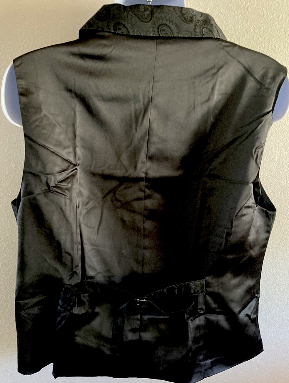 Men's Sz L Black Vest Renaissance Goth Costume Vampire Victorian Steampunk Style