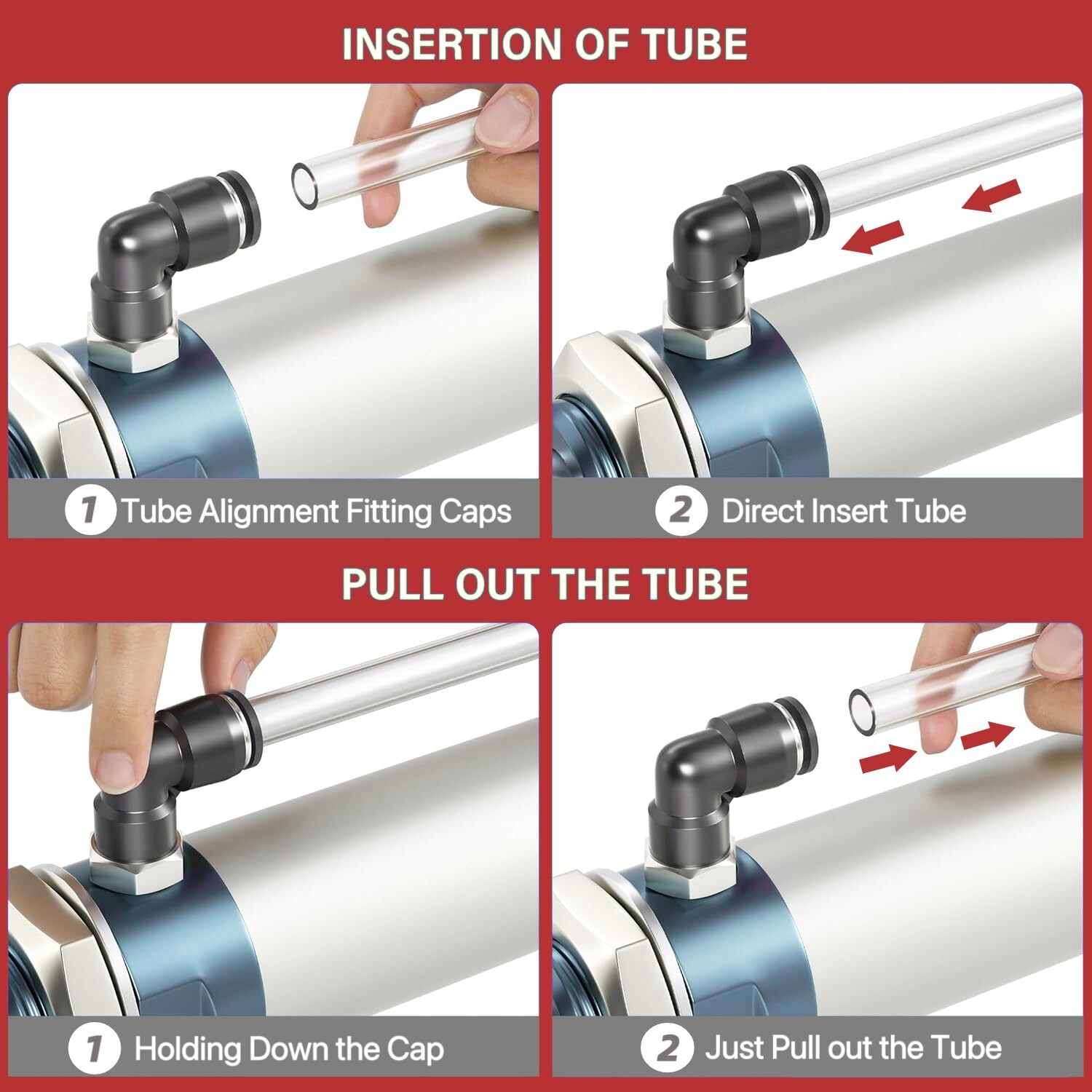 Nylon Air Line Kit 3/8'' OD 100ft Hose 1/4'' NPT Push to Connect Fittings 19Pcs