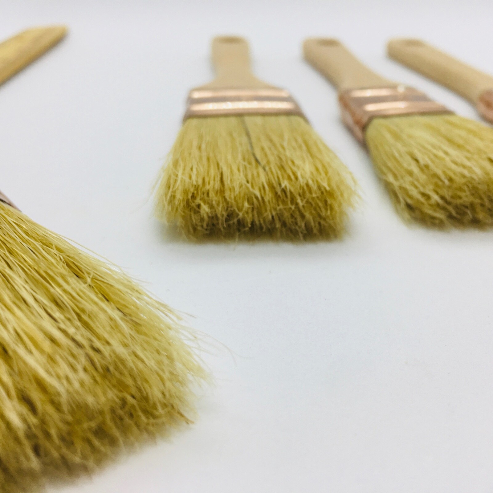 XDT#2815 Hake Paint Brush Painting Brushes 3Pc Hog Bristle 0.75in+1in+1.5in