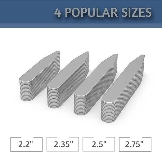 44 Metal Collar Stays for Men – 4 Sizes in Elegant Black Box 4, Silver