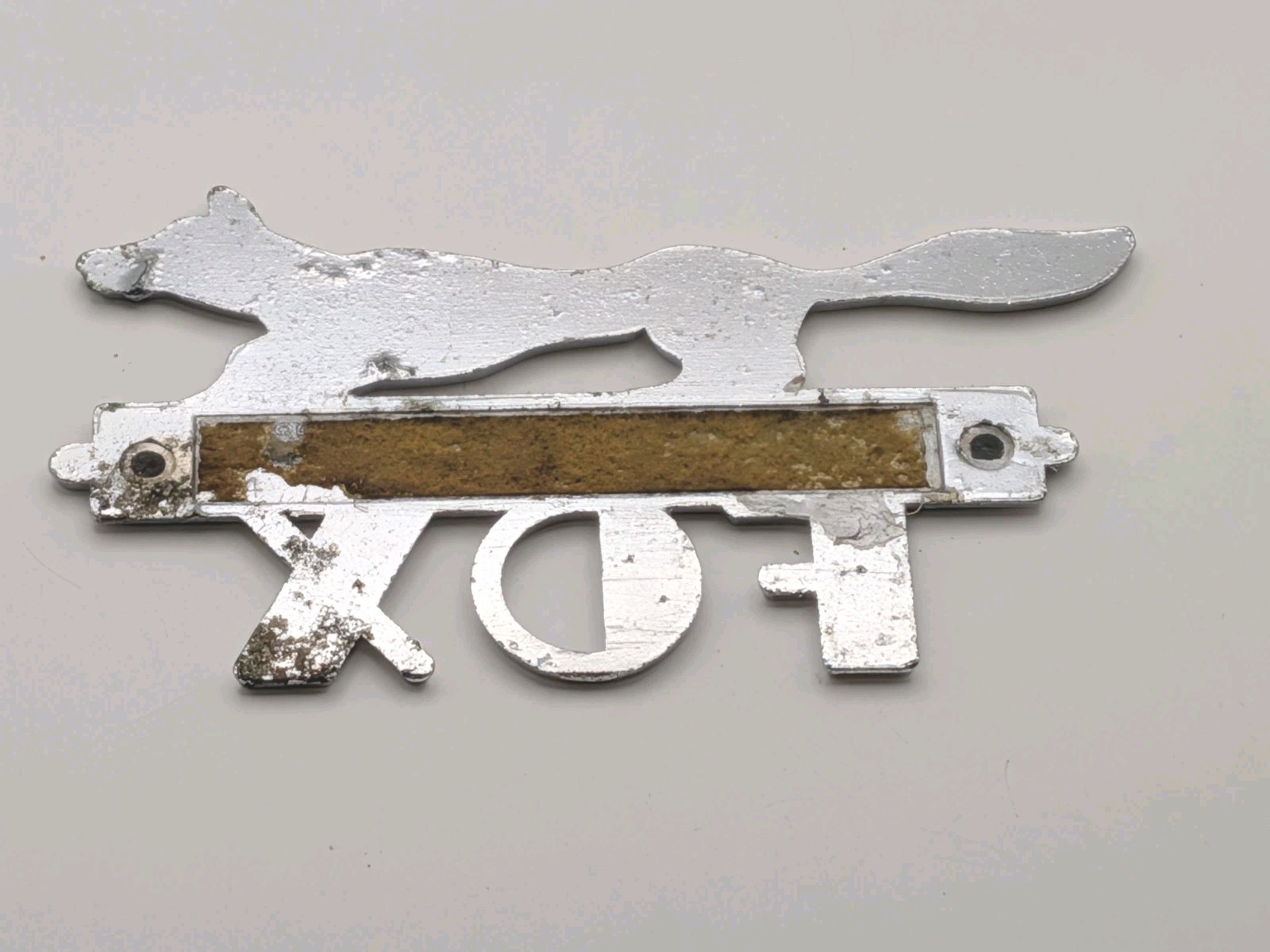 Vintage FOX Chevrolet Baltimore MD Car Dealership Emblem Chrome 4.25"x2.25"