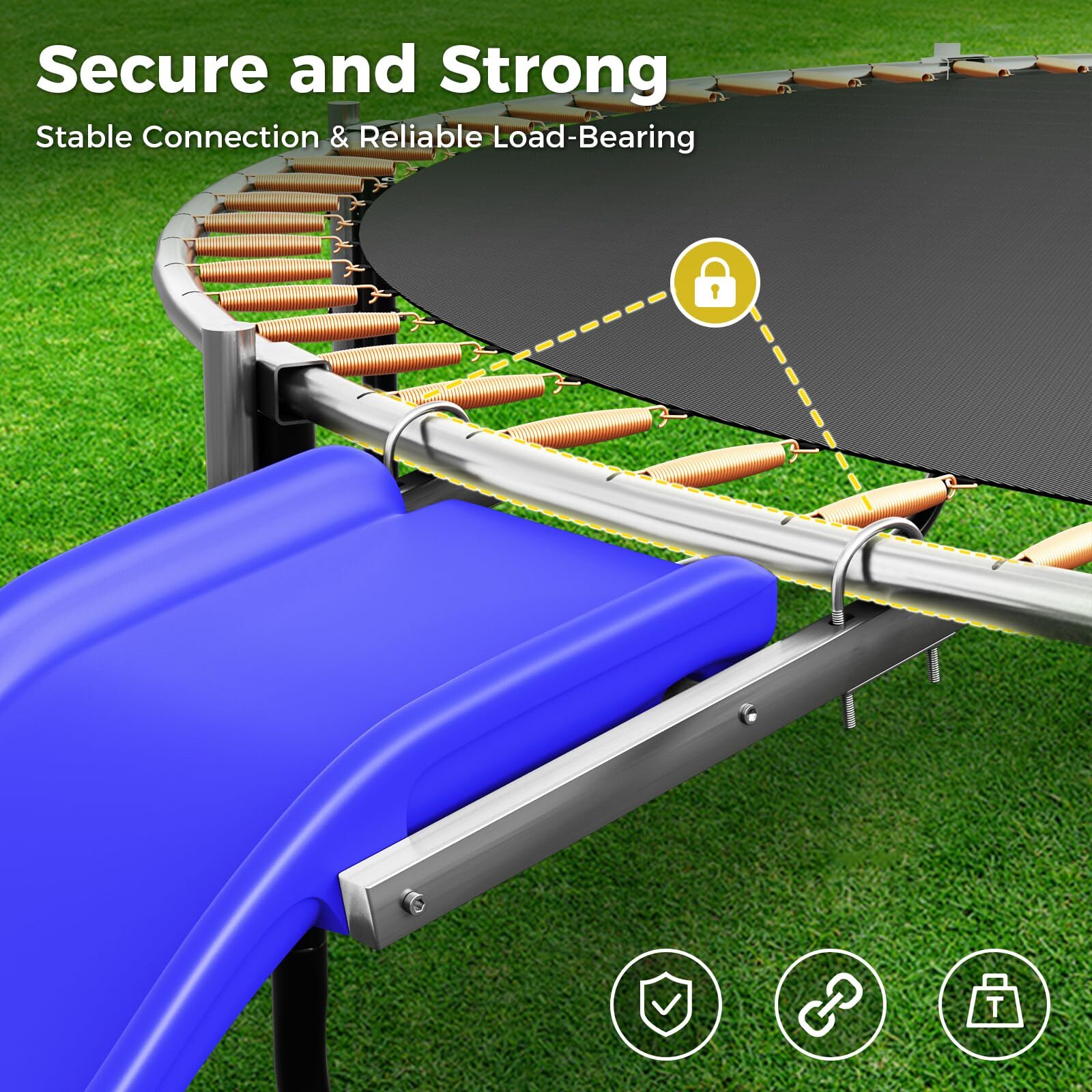 Lyromix Universal Plastic Trampoline Slide for 8-16FT Heavy Duty Outdoor Slide