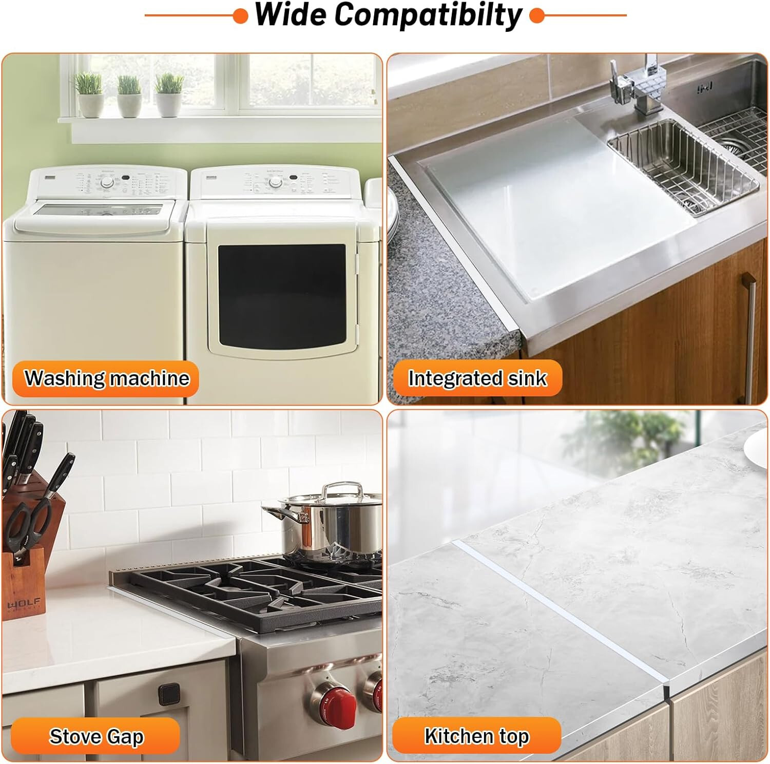 Stove Guard for Kitchen Oven Gap Between Stovetop and Counter 13.8'' to 27.5''