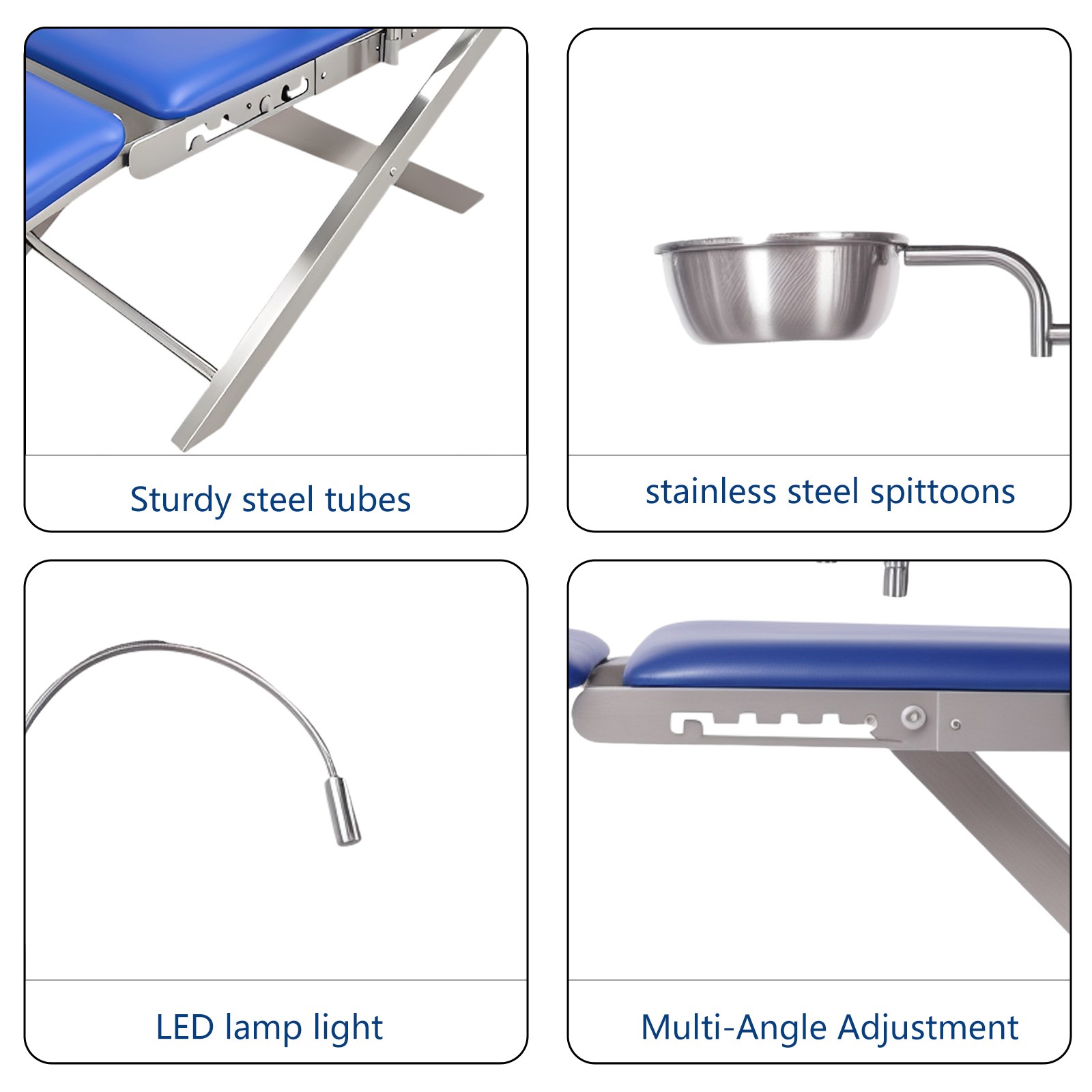 Silla portátil Dental+cubo de saliva + LED unidad dental portatil