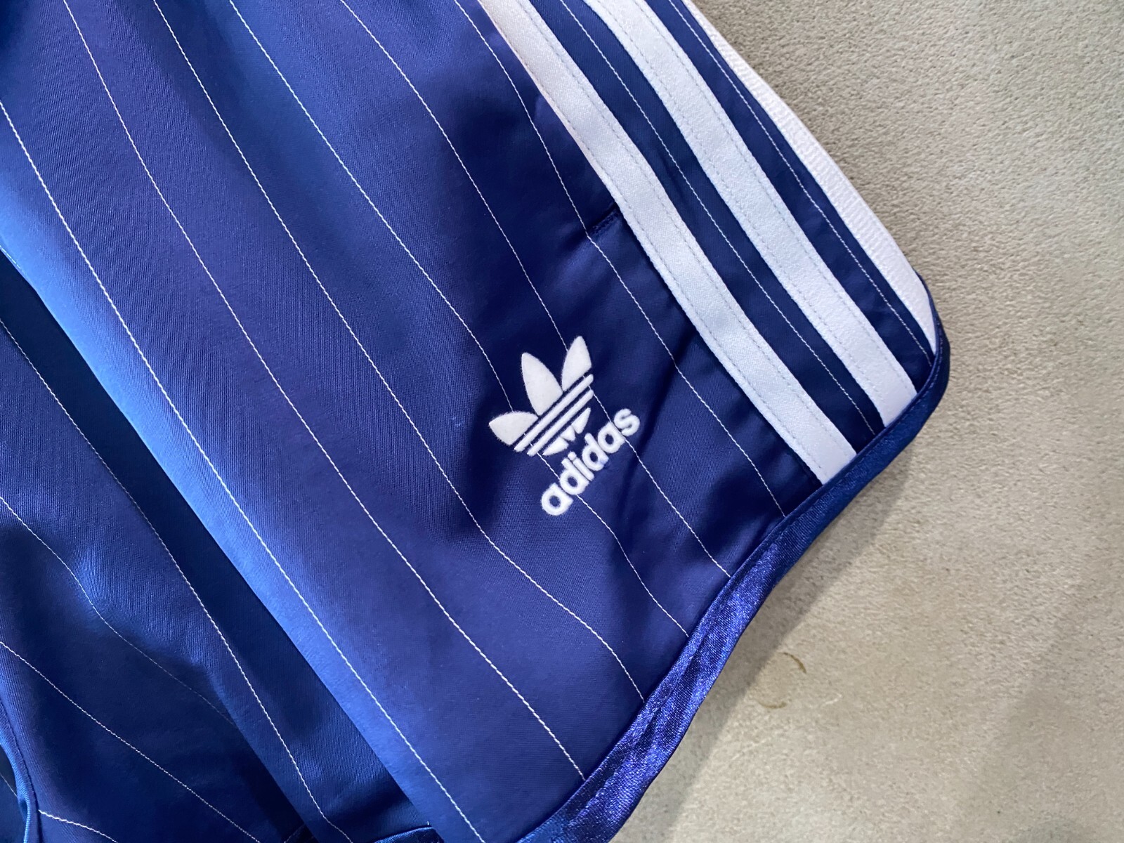 adidas Originals Pinstripe Satin Shorts Women's Lifestyle Pants AsiaFit KC4235