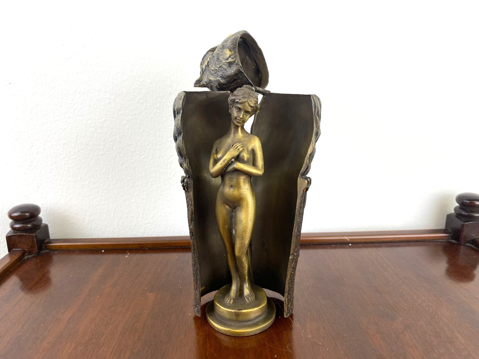 Bronze Sculpture Owl Reveals a Female Nude After Franz Bergman