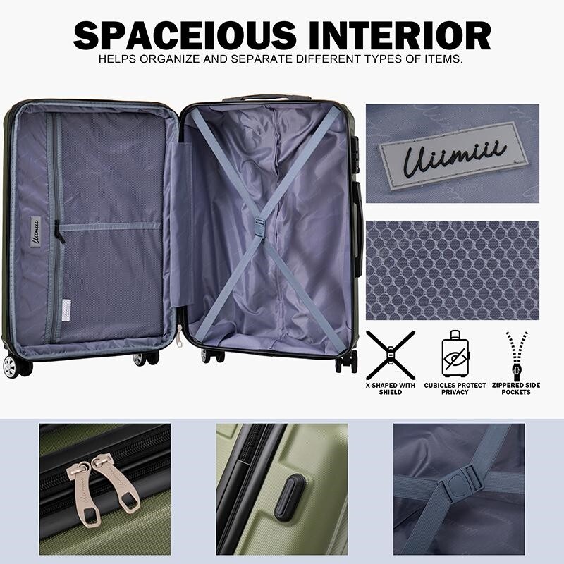 Luggage Sets 3 Piece Expandable Suitcase TSA Lock Double Spinner Wheels HardSide