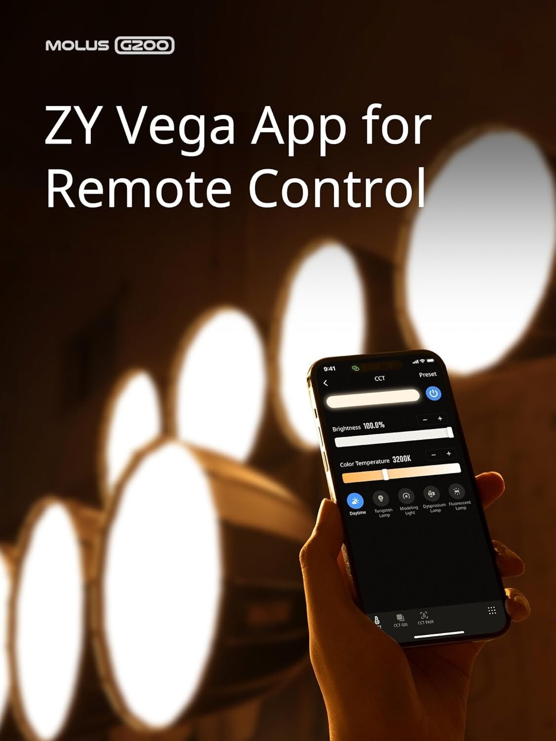 Zhiyun Molus G200 200W Bi-Color LED Video Light Photography Lighting 2700K-6500K