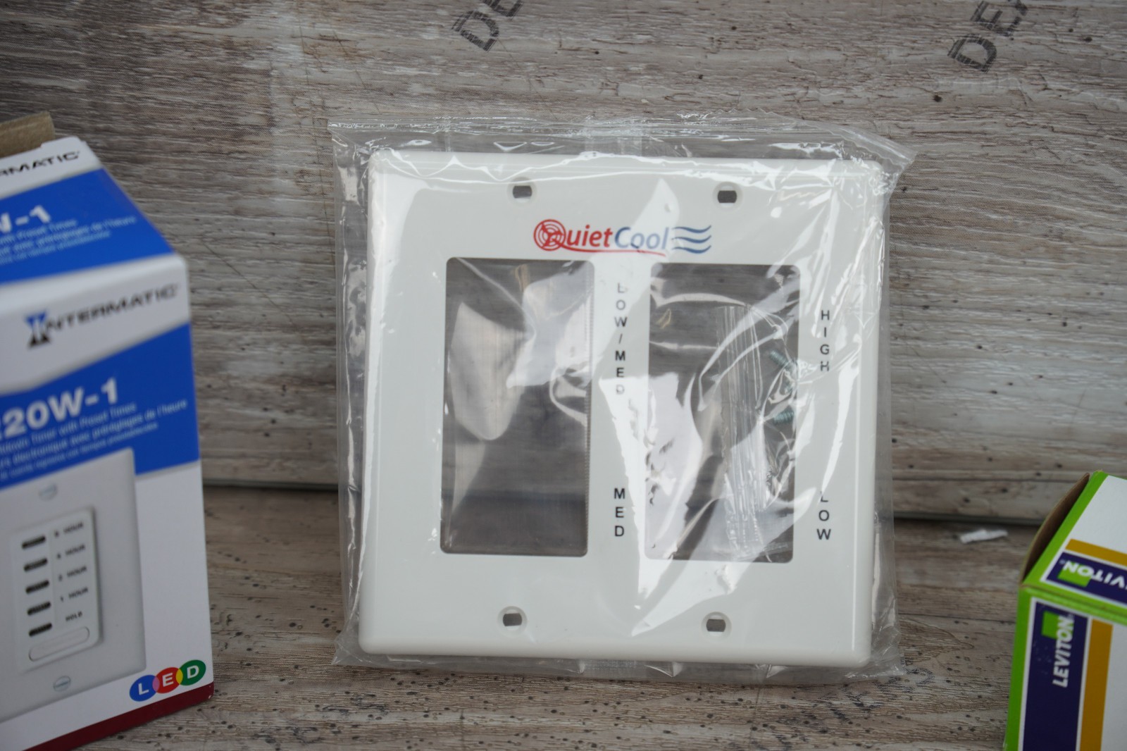NEW QuietCool Combo 3 Speed Control Switch & 8 Hour Timer with 2-Gang Wall Plate