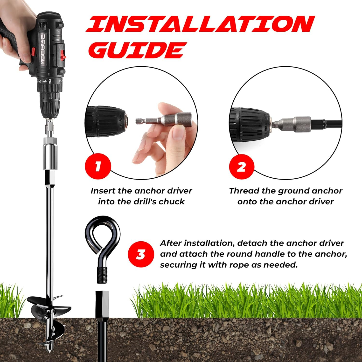 15-Inch Ground Anchors Screw-In Earth Stakes for High Winds