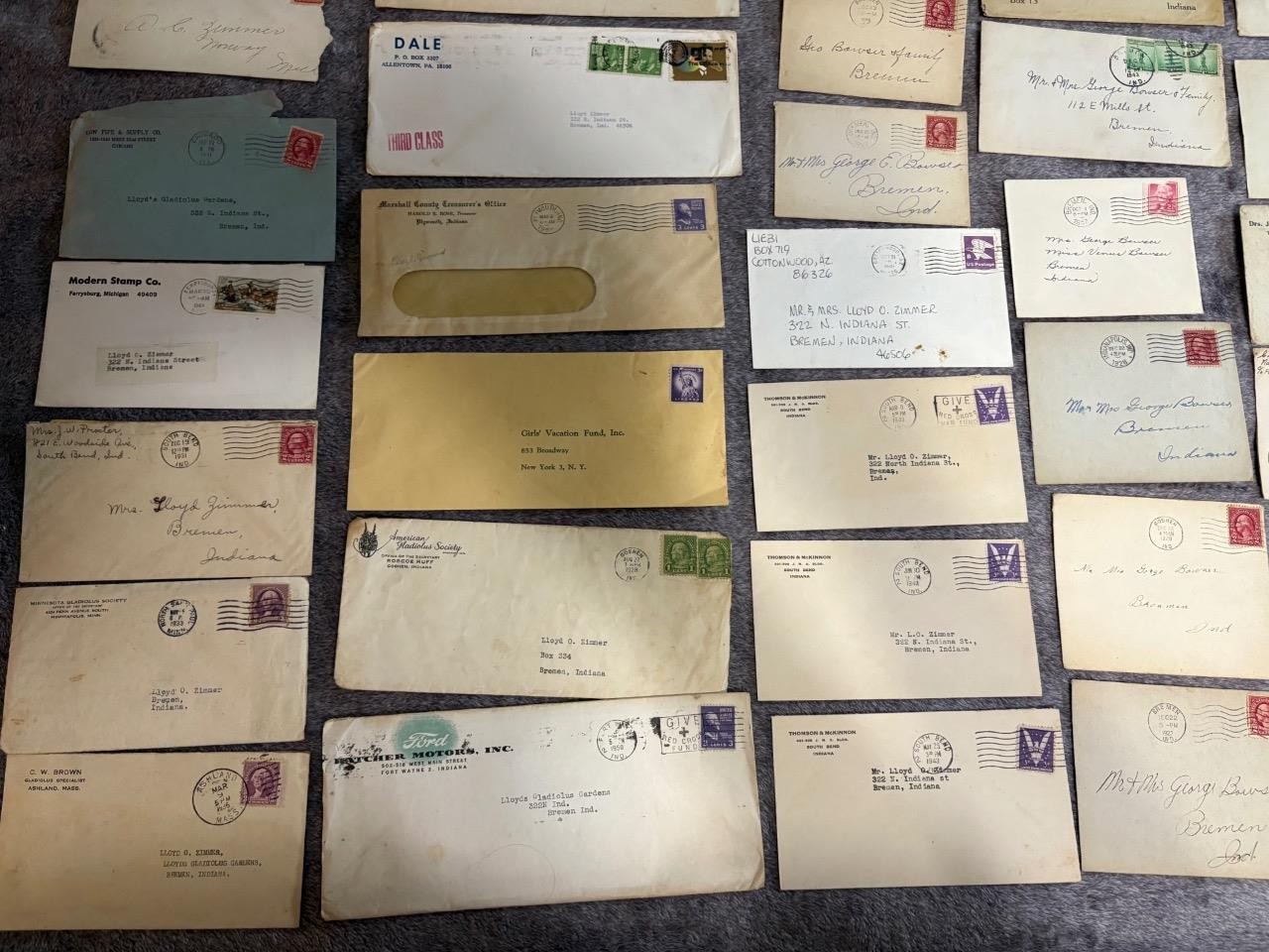 200+ Vintage Stamped Envelopes w/ Gladiolus Flower Gardens Related Letters