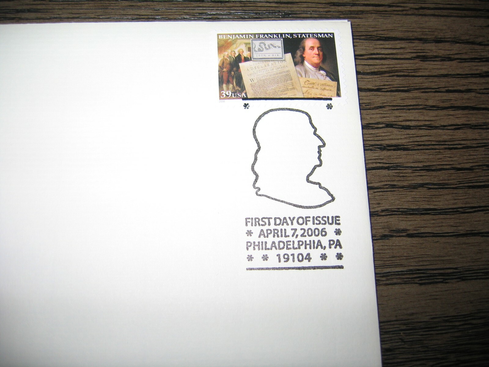 2006 Benjamin Franklin Statesman Replica Gold Golden Cover Stamp