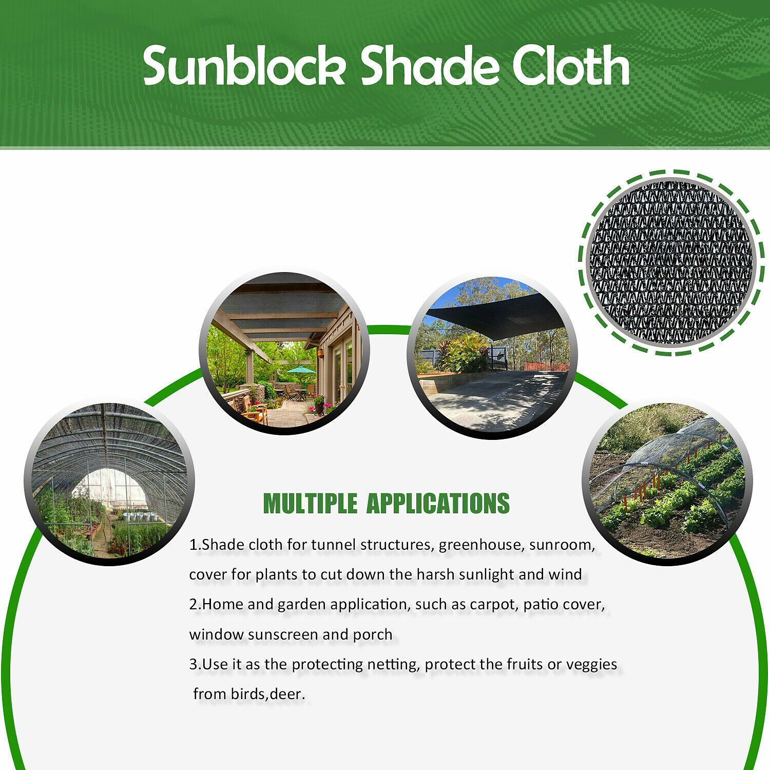 50% UV Resistant Shade Cloth Plant Garden Greenhouse Mesh