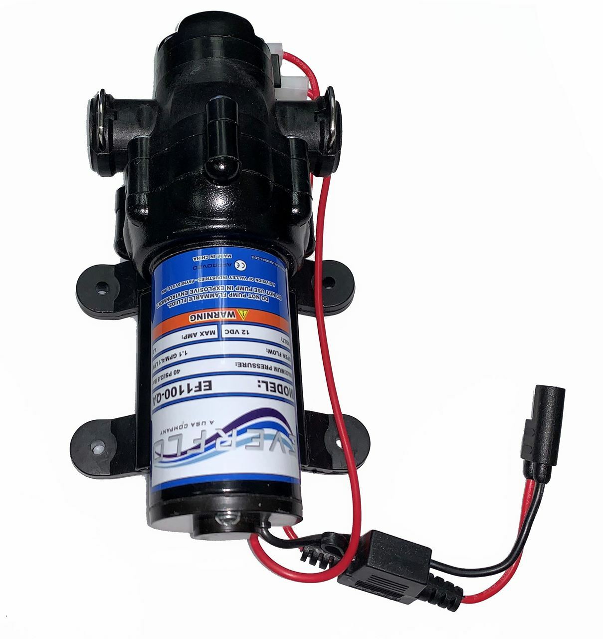 Everflo EF1100-QA Diaphragm Pump 12 V, 40 PSI, 1.1 GPM QA Ports