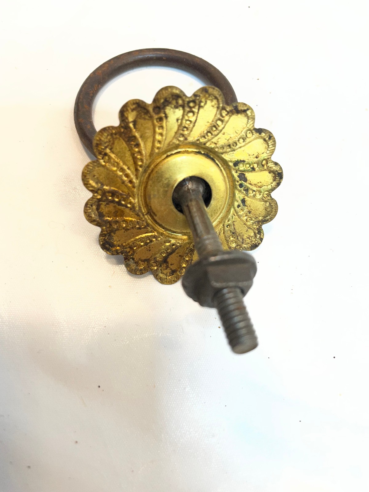 Antique Ornate Brass Victorian Antique Drawer Pulls Cabinet Handles - Lot of 2