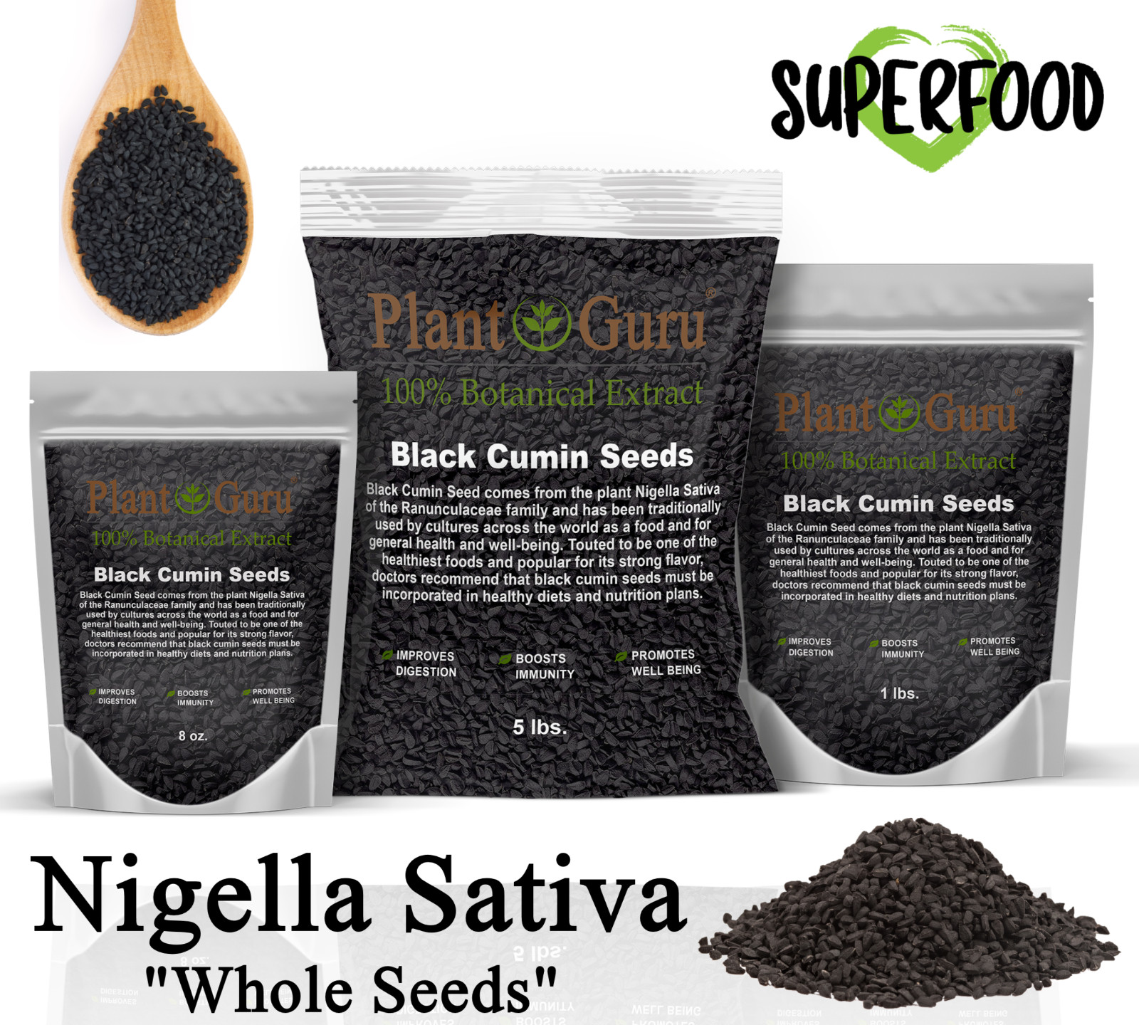 Black Cumin Seeds Whole NIGELLA SATIVA Comino Negro Kalonji Herb Bulk