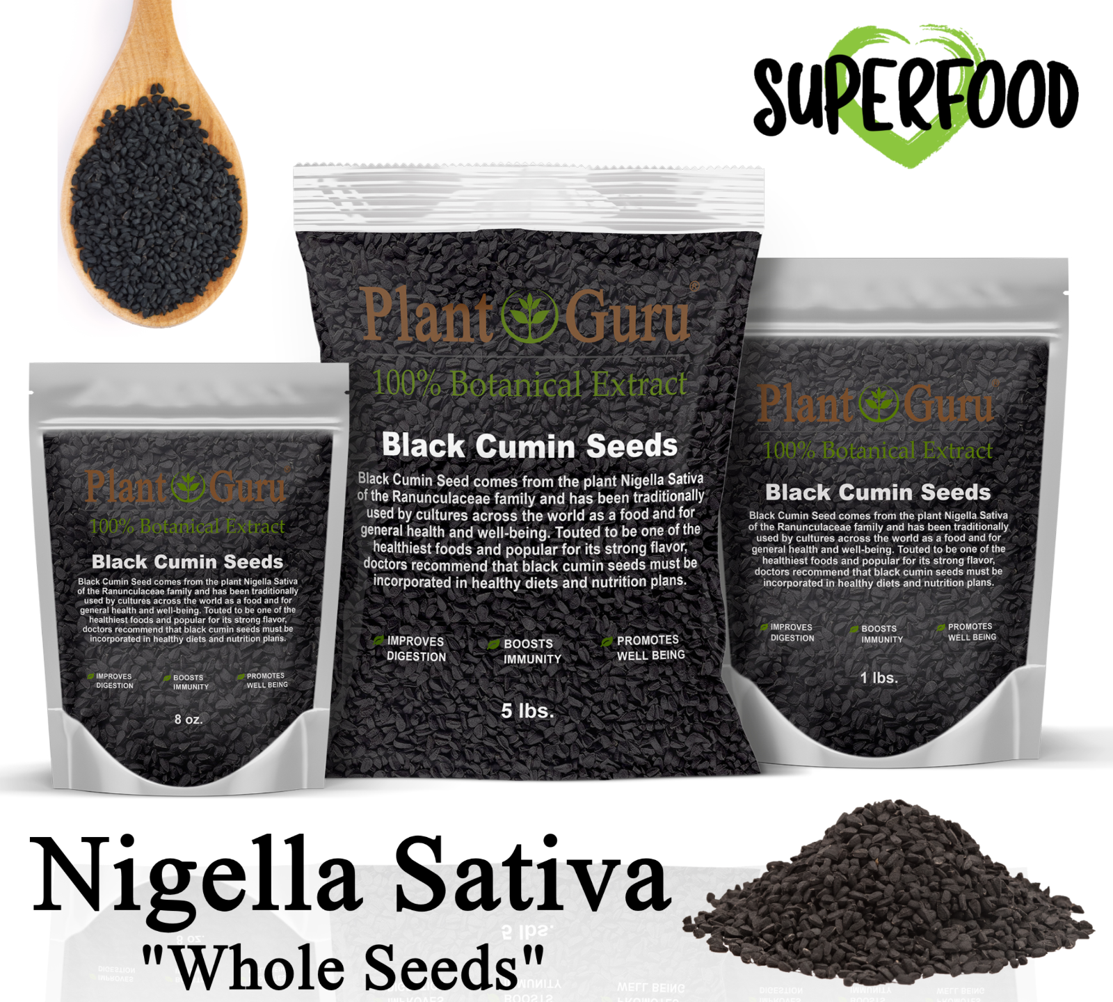 Black Cumin Seeds Whole NIGELLA SATIVA Comino Negro Kalonji Herb Bulk