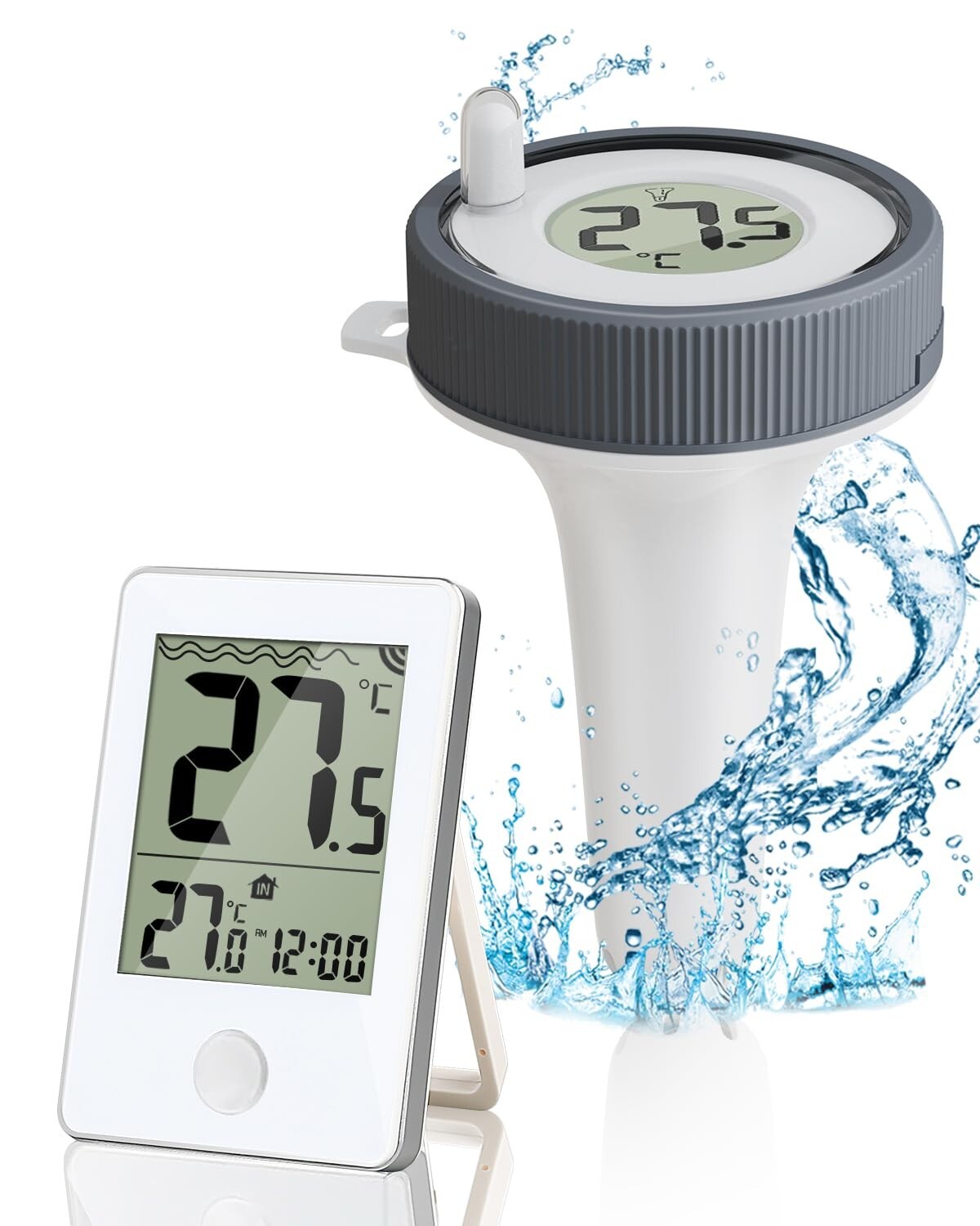 Wireless Pool Thermometer Set Outdoor Temperature LCD Digital Indoor Monitor