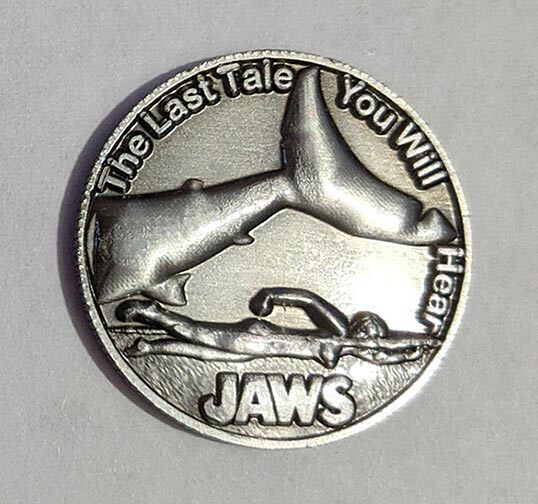 JAWS Coin 1975 2025 Anniversary Metal Coin shark Jaws Movie
