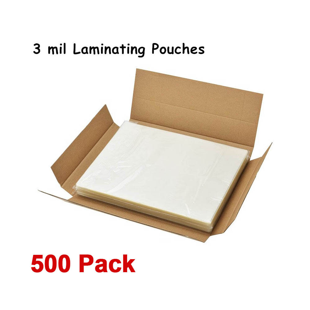 500 Pack Laminating Pouches 3 Mil Letter Size 9" x 11.5" Thermal Laminator Sheet