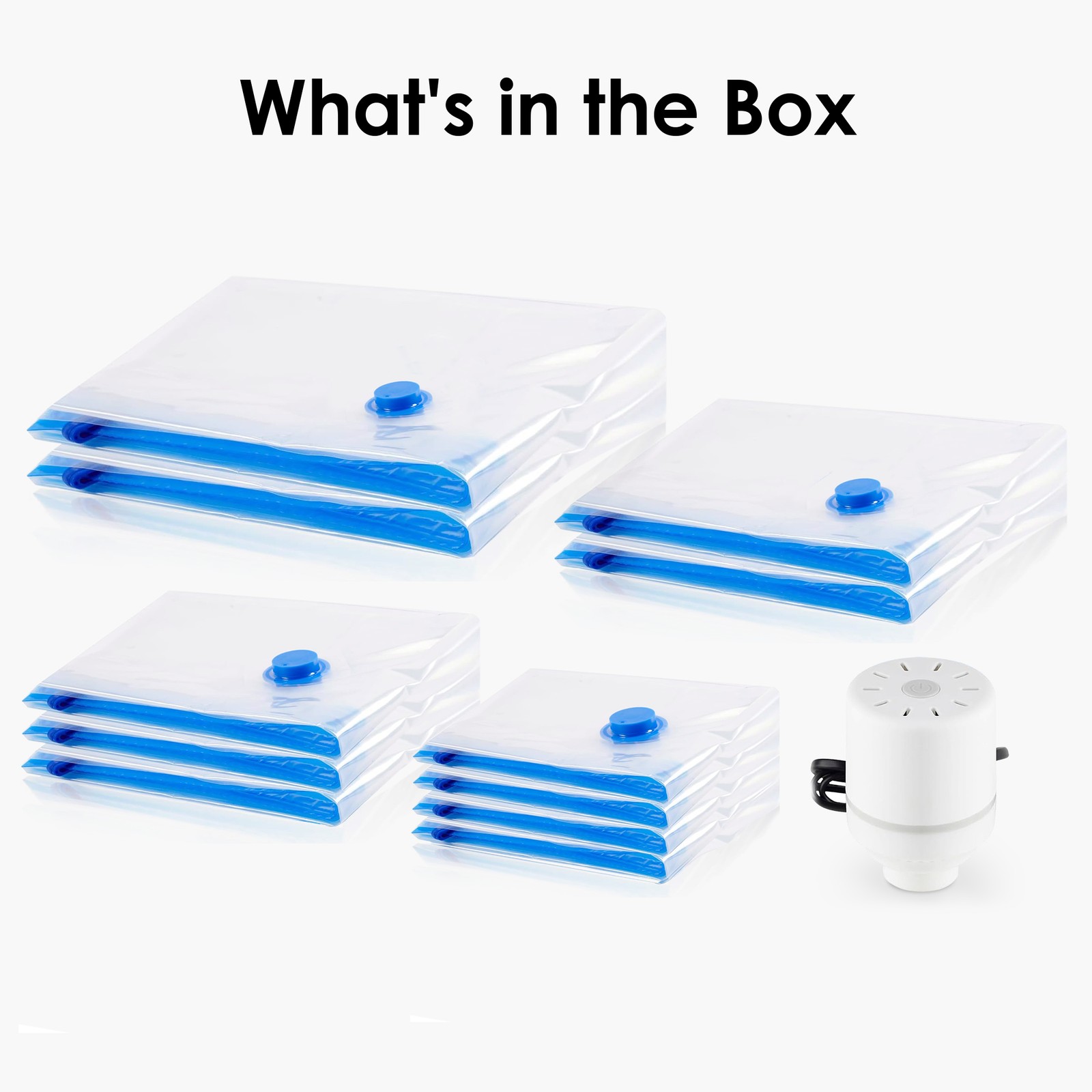 11pcs Vacuum Storage Bags with Electric Pump Home Travel Organizer