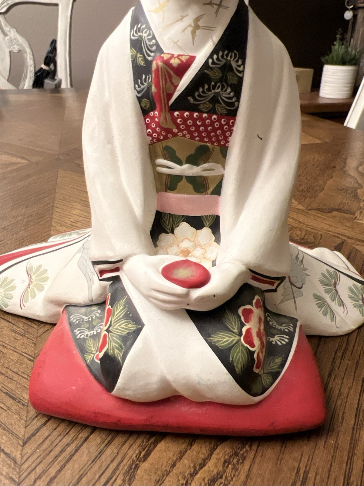 Japanese Hakata Yasuko Ceramic Figurine Of Bride Traditional Kimono 1950’ NICE