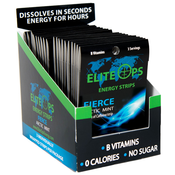 ELITE OPS ENERGY STRIPS / 60 STRIPS (Counter Unit) - FIERCE MINT
