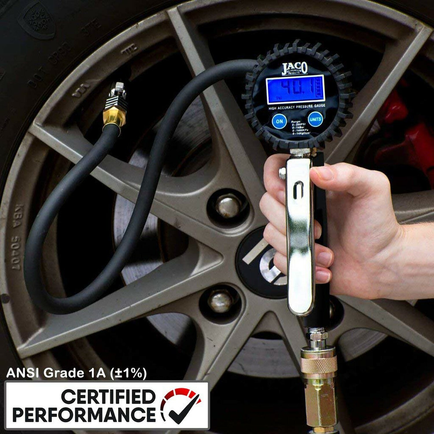 JACO FlowPro 2.0 Digital Tire Inflator Gauge - 200 PSI